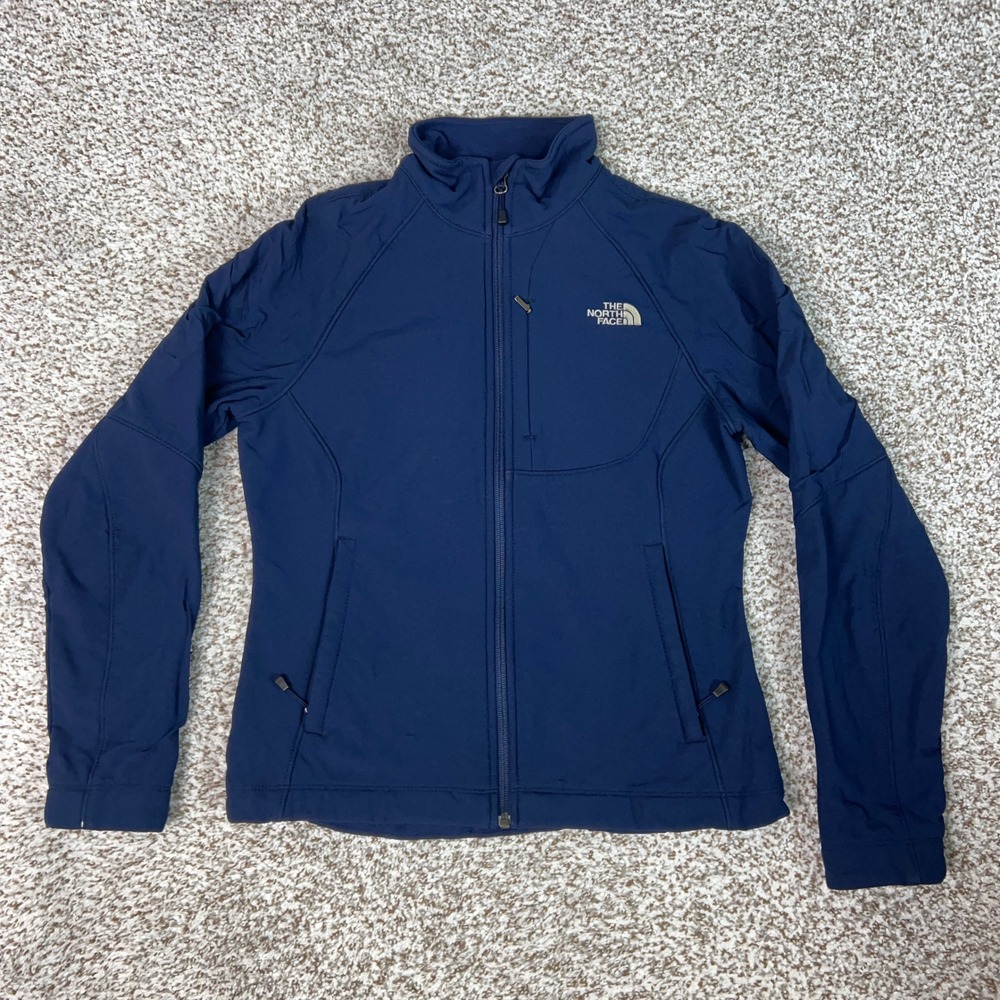 The North Face Jacket Womens Small Navy Blue Hiking Active Softshell Mock Neck
